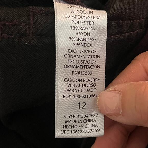 Democracy AB Technology Skinny Jeans Mid Rise Zip Fly Women Burgundy Size 12 - Picture 5 of 9